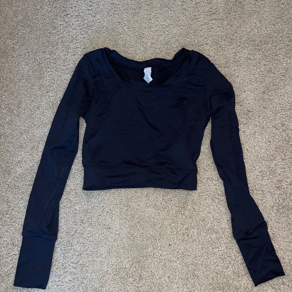 Long Sleeve Crop Top - Open Back